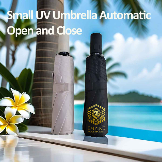 Empire Accessories 21-Inch 3-Fold Manual Open Promotional Umbrella – Lightweight, Windproof, Customizable Logo, Ideal for Corporate Gifts and Events