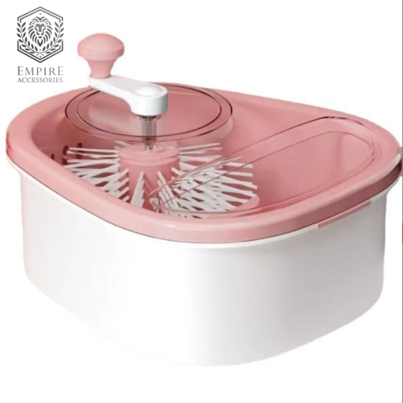 Empire Accessories Manual Fruit & Vegetable Cleaning Device – Powerful Hand-Crank Ultrasonic Washer for Removing Pesticides and Dirt Safely