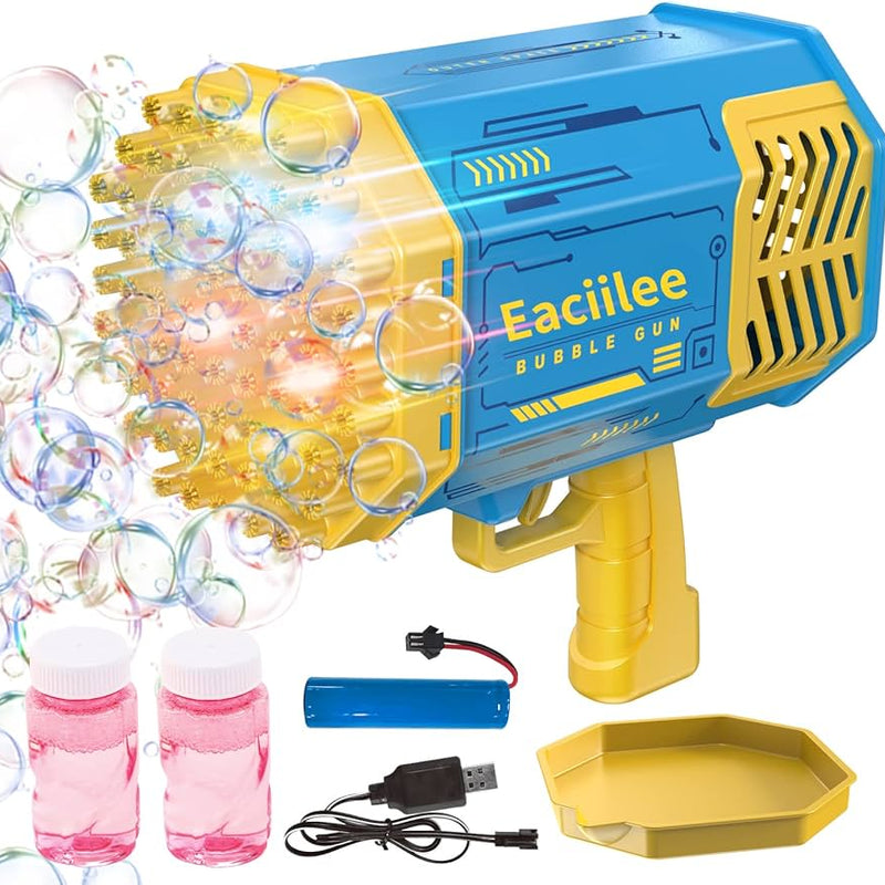 Bubble Machine 69 Holes LED Bubble Gun Toys Children's Rechargeable Version