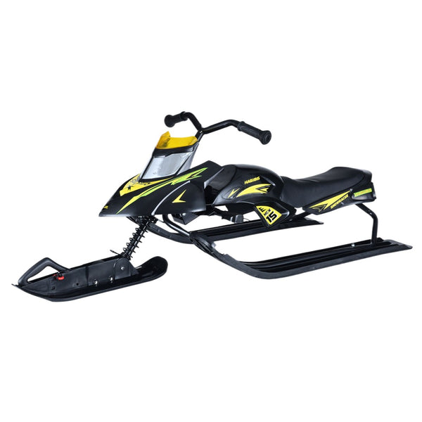 Machrus Frost Rush Snow Bike Sled for Kids and Toddlers for Winter Sledding with Handlebar Grips, Retractable Pull Cord & Dual Foot Brakes