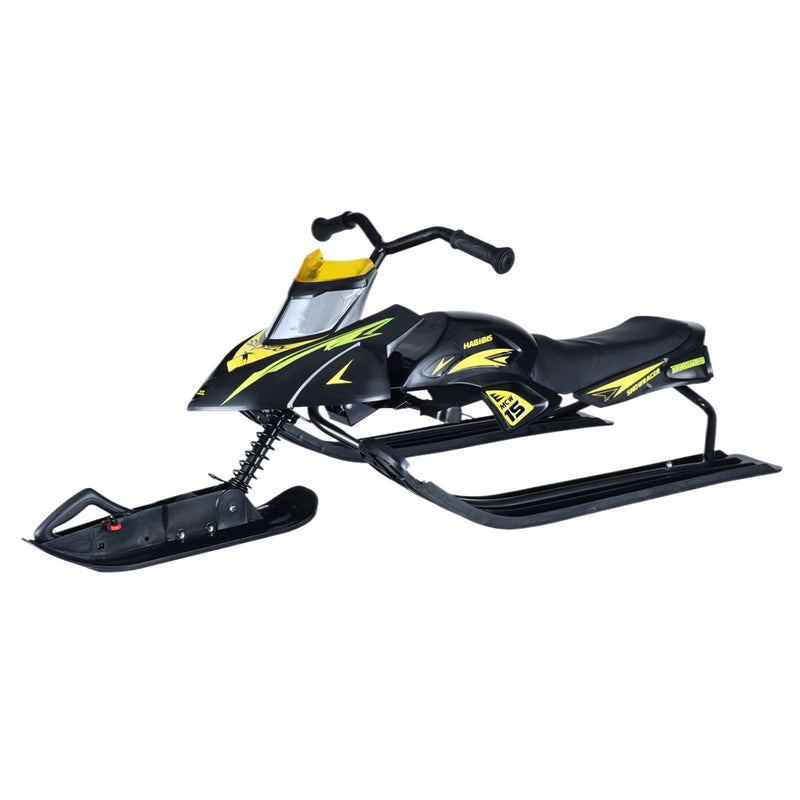 Machrus Frost Rush Snow Bike Sled for Kids and Toddlers for Winter Sledding with Handlebar Grips, Retractable Pull Cord & Dual Foot Brakes